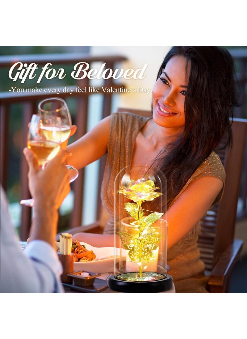 Annie - ANNIE Forever Rose Galaxy Glass Rose Flower and Butterfly with LED Light Night Lamp & Great Gift Ideas for Valentine's Day Mother’s Day Birthday Anniversary Engagement for Women & Girls. - Image 1