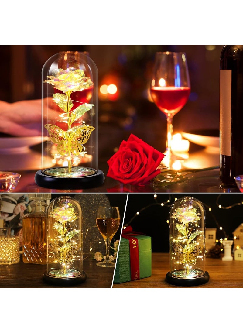 Annie - ANNIE Forever Rose Galaxy Glass Rose Flower and Butterfly with LED Light Night Lamp & Great Gift Ideas for Valentine's Day Mother’s Day Birthday Anniversary Engagement for Women & Girls. - Image 1