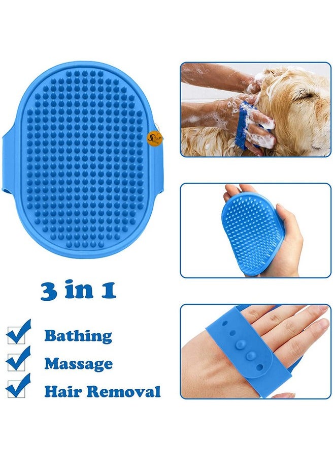 Sage Square Dog Grooming Kit - Dog Plastic Slicker Brush With Press Key For Puppies And Dogs + Dog Toothbrush + Pet Grooming Glove + Dog Steel Comb (Single Side) For Dog, Puppy, Cat - 4 In 1 Dog Combo  - Image 2