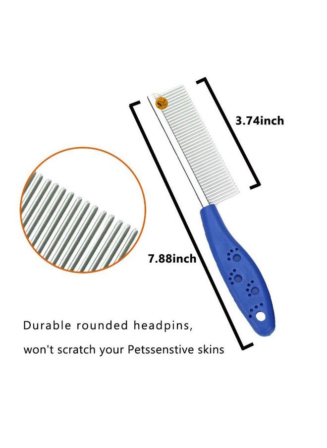 Sage Square Dog Grooming Kit - Dog Plastic Slicker Brush With Press Key For Puppies And Dogs + Dog Toothbrush + Pet Grooming Glove + Dog Steel Comb (Single Side) For Dog, Puppy, Cat - 4 In 1 Dog Combo  - Image 4