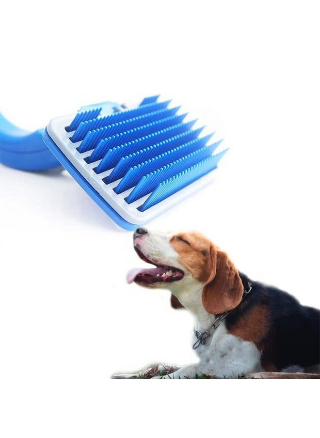 Sage Square Dog Grooming Kit - Dog Plastic Slicker Brush With Press Key For Puppies And Dogs + Dog Toothbrush + Pet Grooming Glove + Dog Steel Comb (Single Side) For Dog, Puppy, Cat - 4 In 1 Dog Combo  - Image 3
