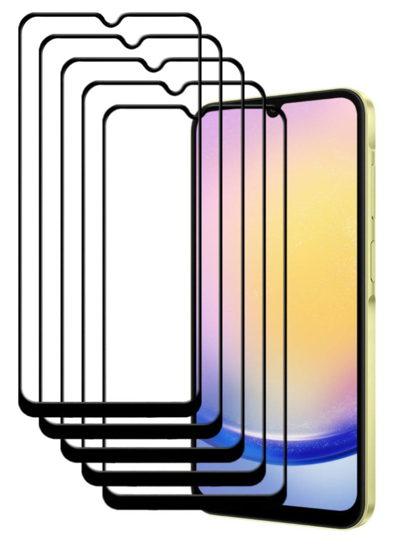 ACLIX 5 Pieces Antistatic ESD Dustproof Premium Quality High Definition Tempered Glass Screen Protector Designed For Samsung Galaxy A25 - Image 1