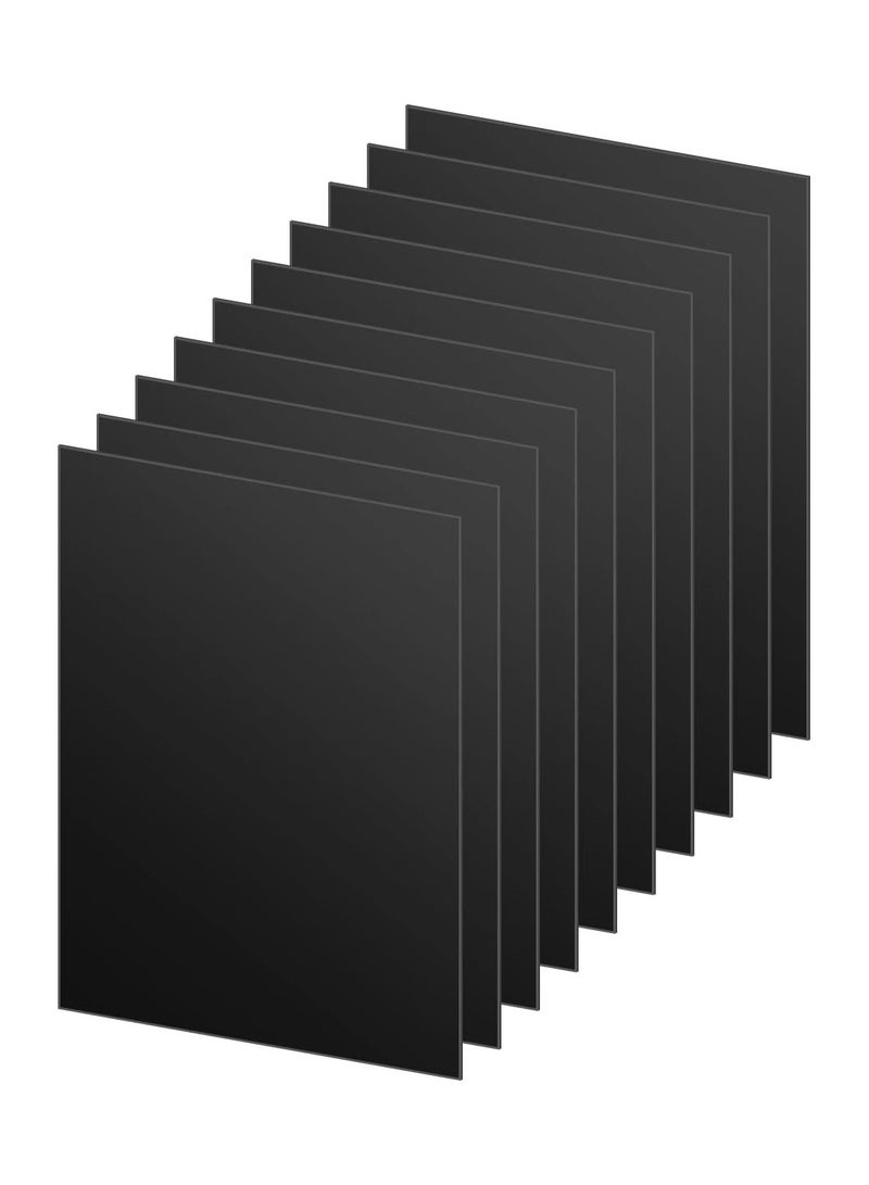 TPGP 10pcs Acrylic Sheet 1mm Flexible Plastic Sheet, Black Plastic Sheet Square Plastic Board for Display Projects, Craft, Calligraphy, and Painting (25 x 20cm) - Image 1