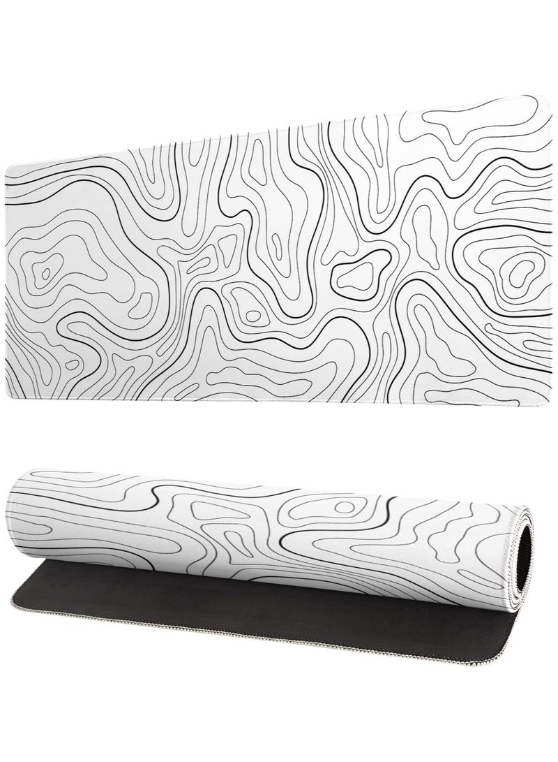 FLOWING Large Mouse Pad Extended Gaming Mouse Pad Non-Slip Rubber Base Mouse pad Office Desk Mat Desk Pad Smooth Cloth Surface Keyboard Mouse Pads for Computers (800 * 300 * 3mm） - Image 1