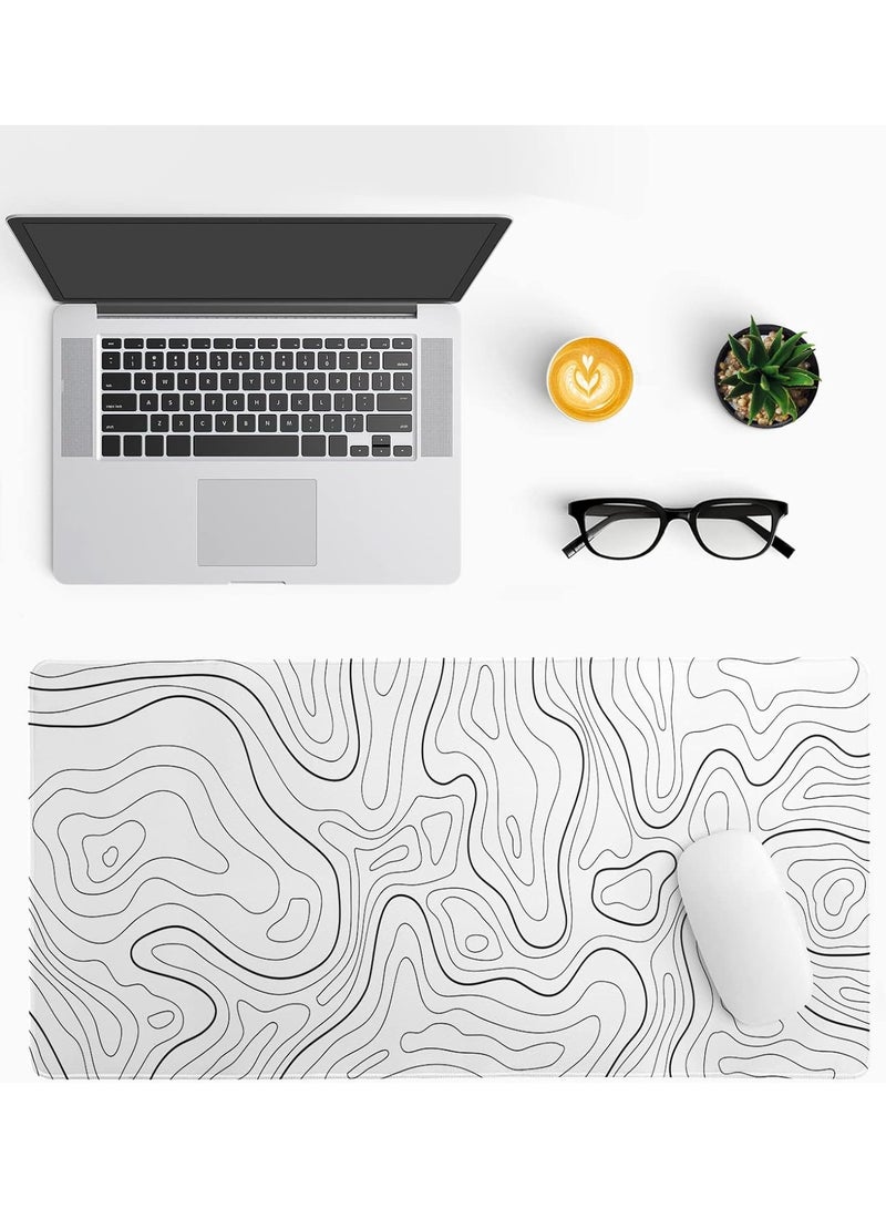 FLOWING Large Mouse Pad Extended Gaming Mouse Pad Non-Slip Rubber Base Mouse pad Office Desk Mat Desk Pad Smooth Cloth Surface Keyboard Mouse Pads for Computers (800 * 300 * 3mm） - Image 3