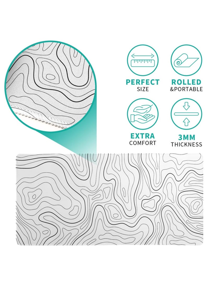 FLOWING Large Mouse Pad Extended Gaming Mouse Pad Non-Slip Rubber Base Mouse pad Office Desk Mat Desk Pad Smooth Cloth Surface Keyboard Mouse Pads for Computers (800 * 300 * 3mm） - Image 5