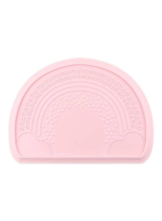 Bumkins Baby Silicone Sensory Placemat, for Babies and Toddlers, Suction Mat for Restaurants, Stick On High Chairs and Tables, Eating Finger Foods, Baby Led Weaning Essentials, Ages 6 Months Up, Pink - Image 1