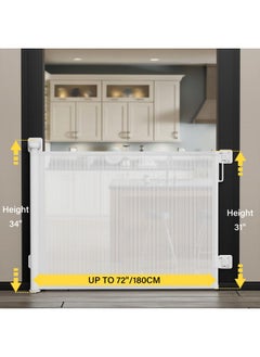 Babepai Baby Gate for Stairs No Drill, Punch Free Retractable Baby Gates Extends to 72" Wide 34" Tall, Reractable Dog Gate for Doorways, Stair Gate for Outdoor, Indoor, Hallways, Deck, Porch - pzsku/Z4B58EA39ED250EA85ADFZ/45/_/1736571172/df983621-5e61-4f13-9d7f-46513d5f8176