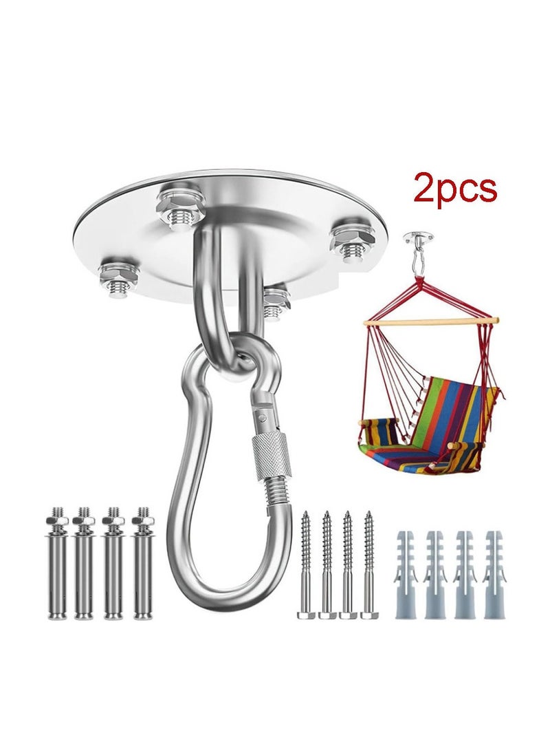 2 Pieces Heavy Duty Swing Hangers Ceiling Hooks Set with 400 kg Capacity, Stainless Steel Hammock Hook for Hanging, Gym Rings, Yoga, Hammock - Image 1