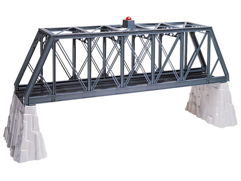 Lionel Thru Truss Bridge O Gauge Model Train Accessory with Flashers and Rock Piers