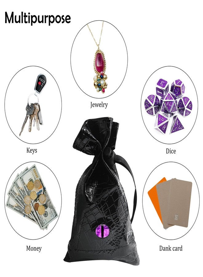 Knana 3Pcs Dragon Dice Bag Leather Dice Bags - DND Dice Bag Leather Dice Pouch - Image 3