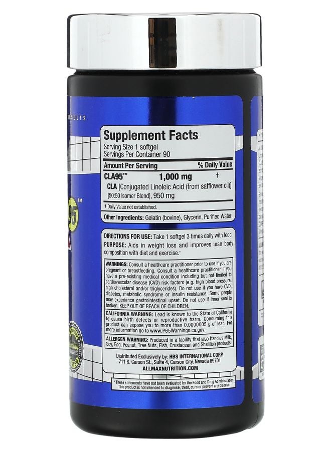 Allmax Essentials CLA95™ 1000 mg 90 Softgels - Image 2