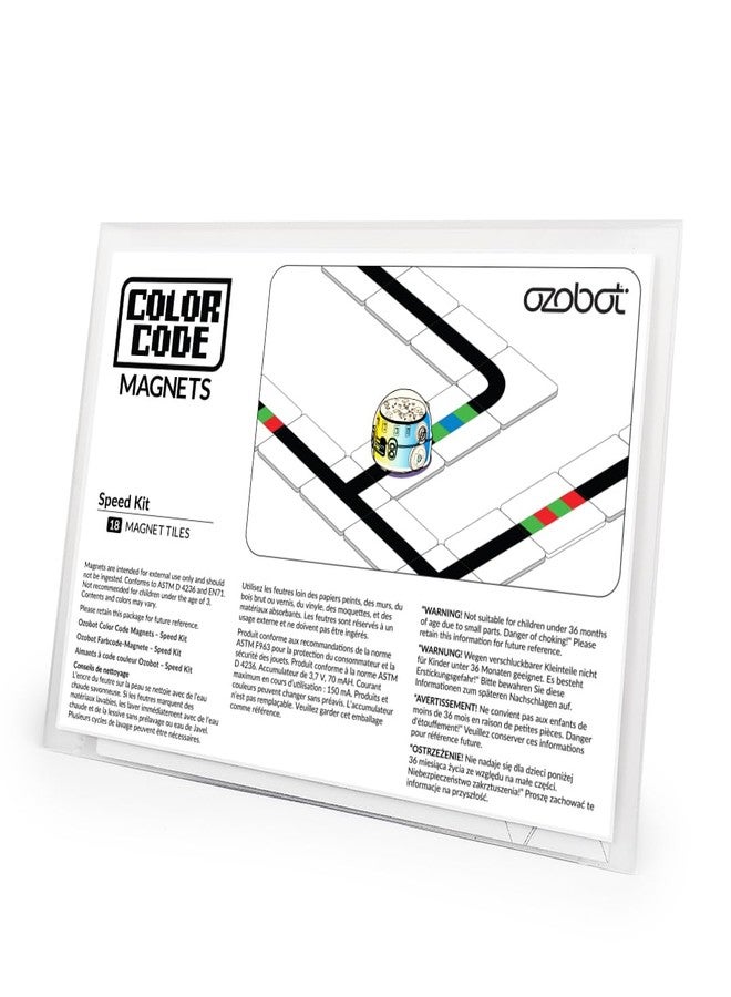 Ozobot Color Code Magnets Speed Kit, Interactive Coding Learning Tool for Kids Ages 3+, Enhances Logic & Problem Solving Skills, 18 Tiles, Evo & Color Codes Magnets Base Kit Required Not Included - Image 1