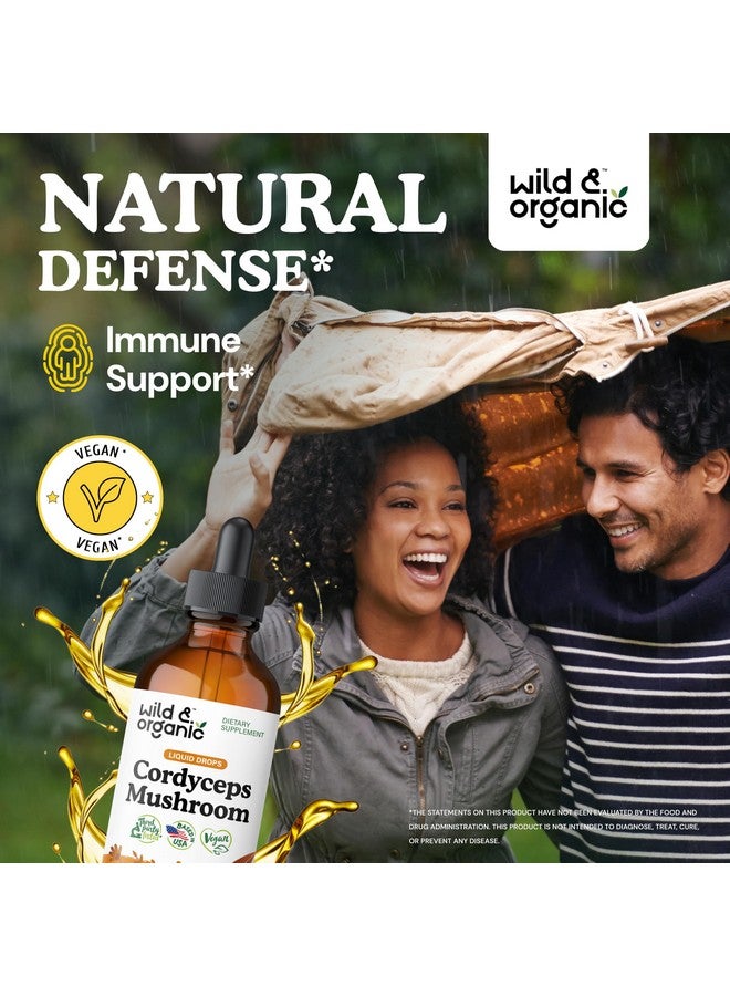 Wild & Organic Cordyceps Tincture - Cordyceps Sinensis Mushroom Extract for Immune & Energy Support - Liquid Mushroom Supplement - Vegan, Sugar & Alcohol-Free Drops - 4 fl oz - Image 2