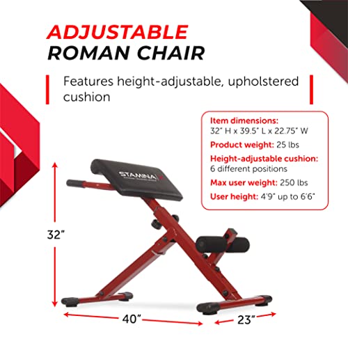 Stamina X Hyperextension Bench - Adjustable and Foldable Roman Chair with Smart Workout App for Home Workout - Up to 250 lbs Weight Capacity - Image 5