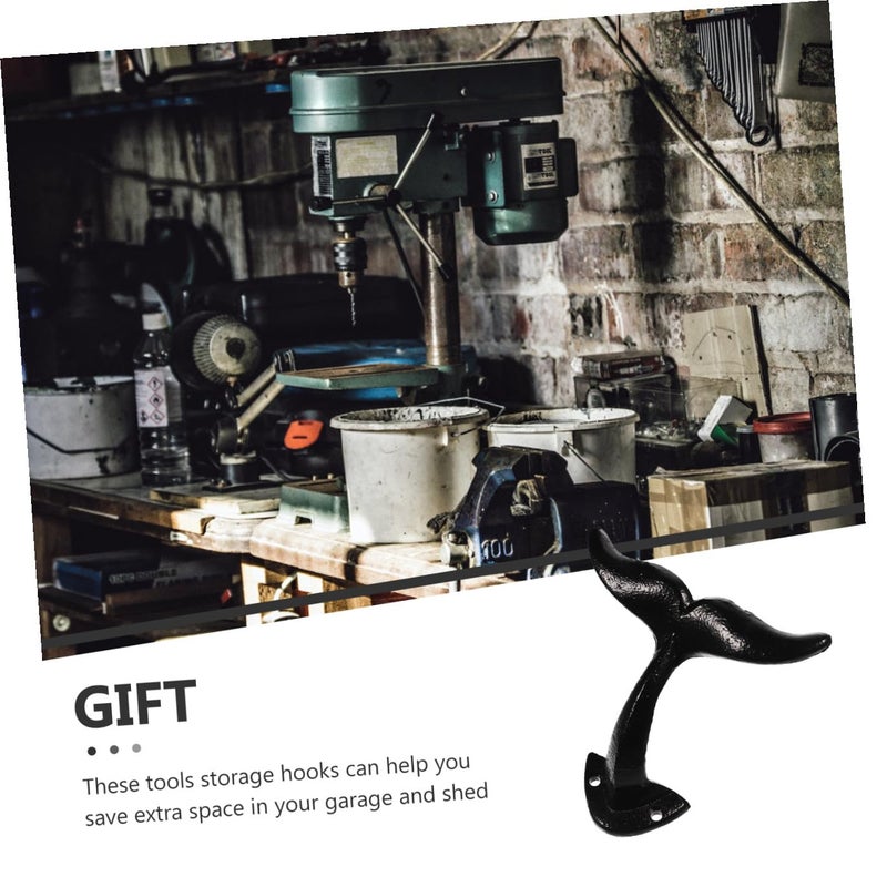 Cast Iron Wall Hooks Heavy Duty Garage Storage Tool Organizer - Image 4