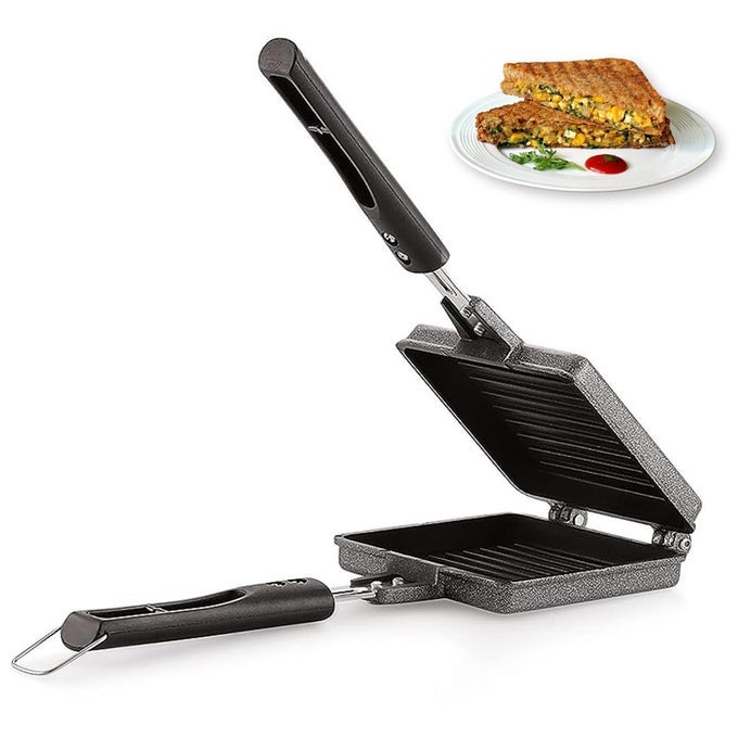 NONSTICK JUMBO GRILL GAS SANDWICH TOASTER WITH BAKELITE HANDLES BIG BREAD GRILL SANDWICH MAKER GAS SANDWICH TOASTER