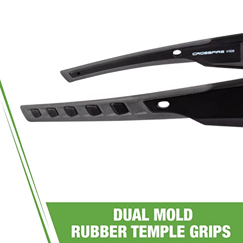 Crossfire نظارات أمان بإطار أسود غير لامع وعدسات زرقاء عاكسة - Image 5