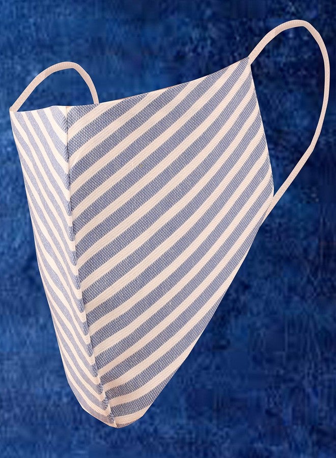 Touchstone Checked Cotton Face Masks Small Size Reusable Washable Handcrafted Double Layer for women, men. (Pack of 3). Blue Green Pink - Image 5