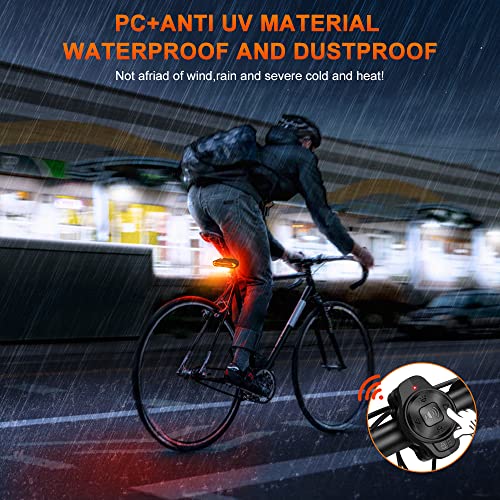 Onvian [Upgraded Remote]ONVIAN Smart Bike Tail Light with Turn Signals, Bike Alarm with Wireless Control Remote, USB Rechargeable Rear Bike Light, IP65 Waterproof Auto ON/Off Bicycle Lights for Night Riding - Image 5