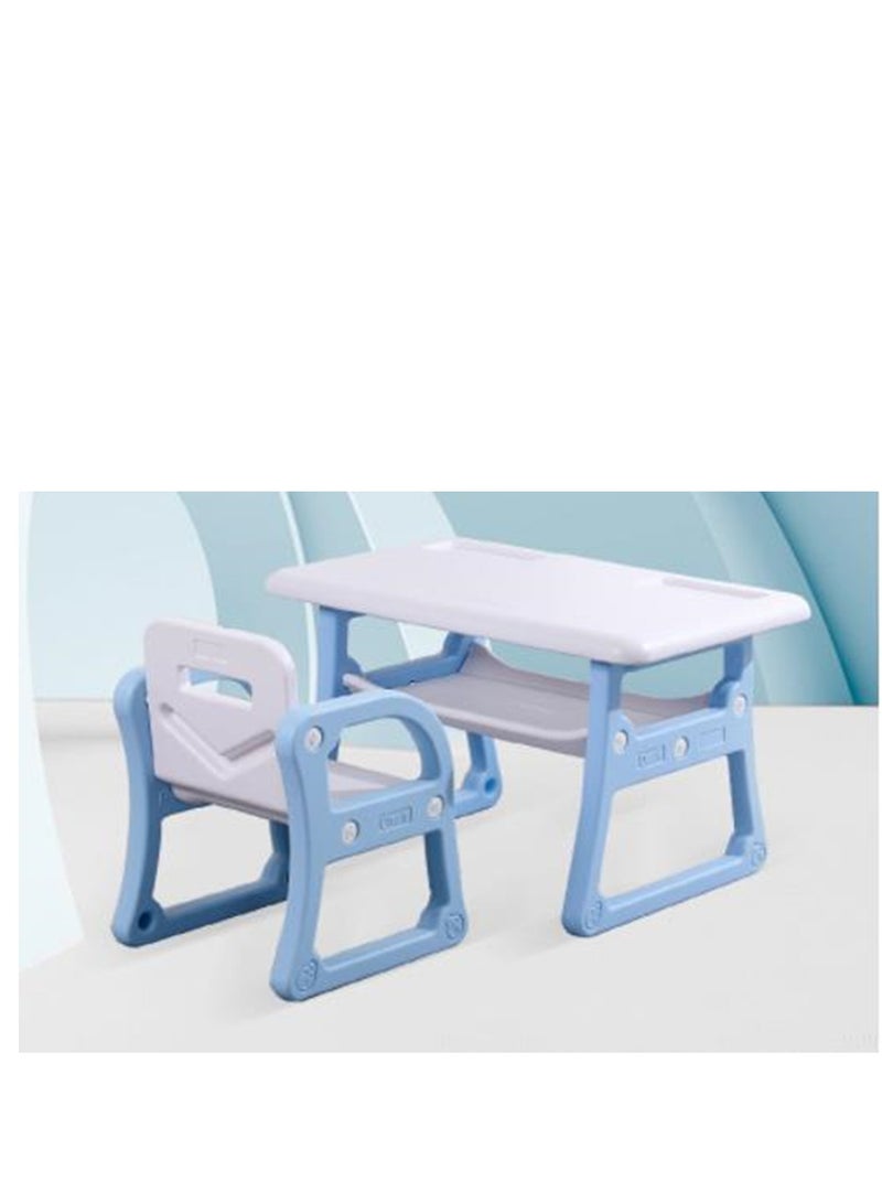 Golden Kids Table and Chair Set Ergonomic Toddler Table and Chair Children Activity table with Storage Space Kindergarten Reading Study Desk Chair for Children's Drawing Writing Reading Games - Image 1