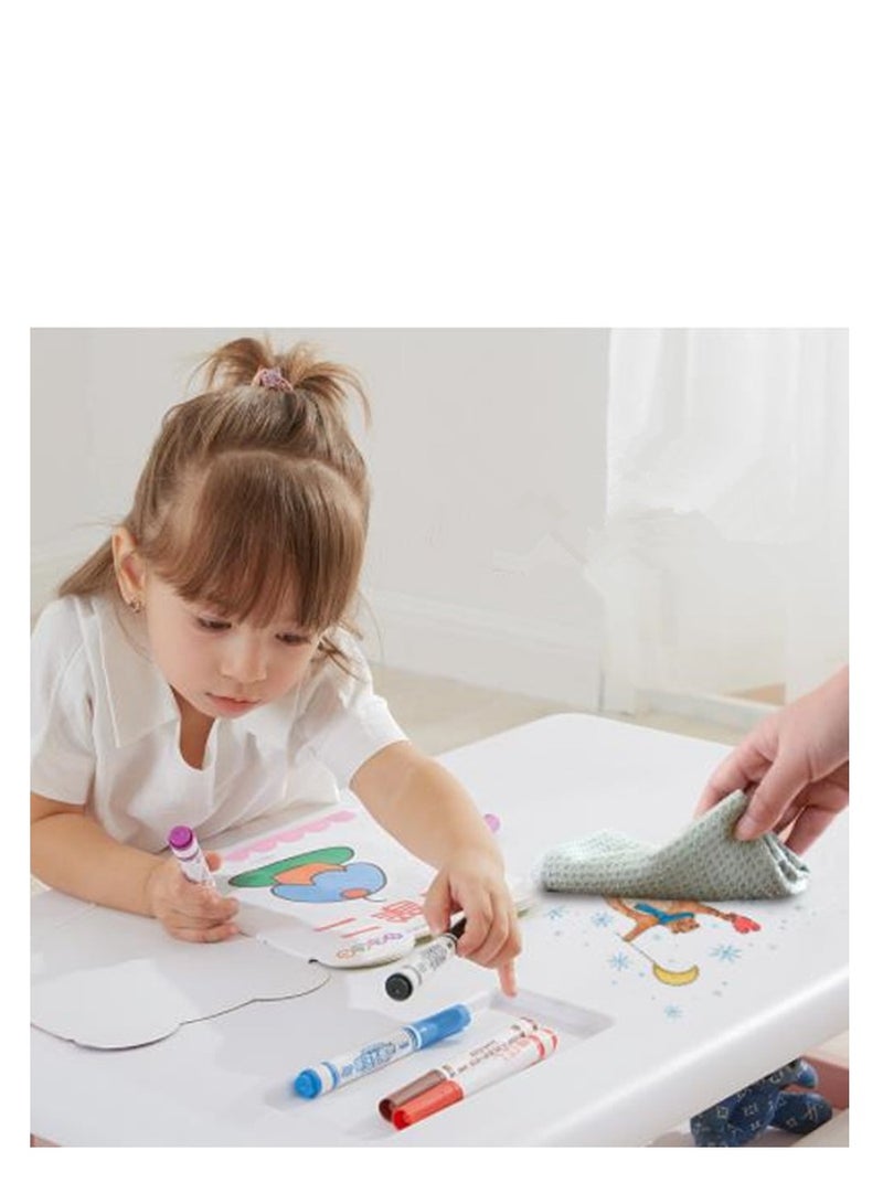 Golden Kids Table and Chair Set Ergonomic Toddler Table and Chair Children Activity table with Storage Space Kindergarten Reading Study Desk Chair for Children's Drawing Writing Reading Games - Image 4