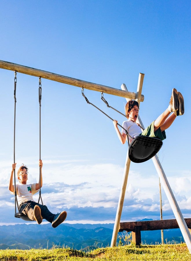 ROPECUBE Black Rope Swing Seat for Adults and Toddler,Heavy Duty Tree Swing with Ergonomic Design,Height Adjustable for Indoor Outdoor Backyard Patio Garden Easy Installation - Image 2
