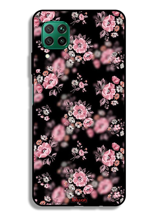 Tolwak غطاء حماية لهاتف Huawei P40 lite 4G بنقشة زهور بورتريه - Image 2