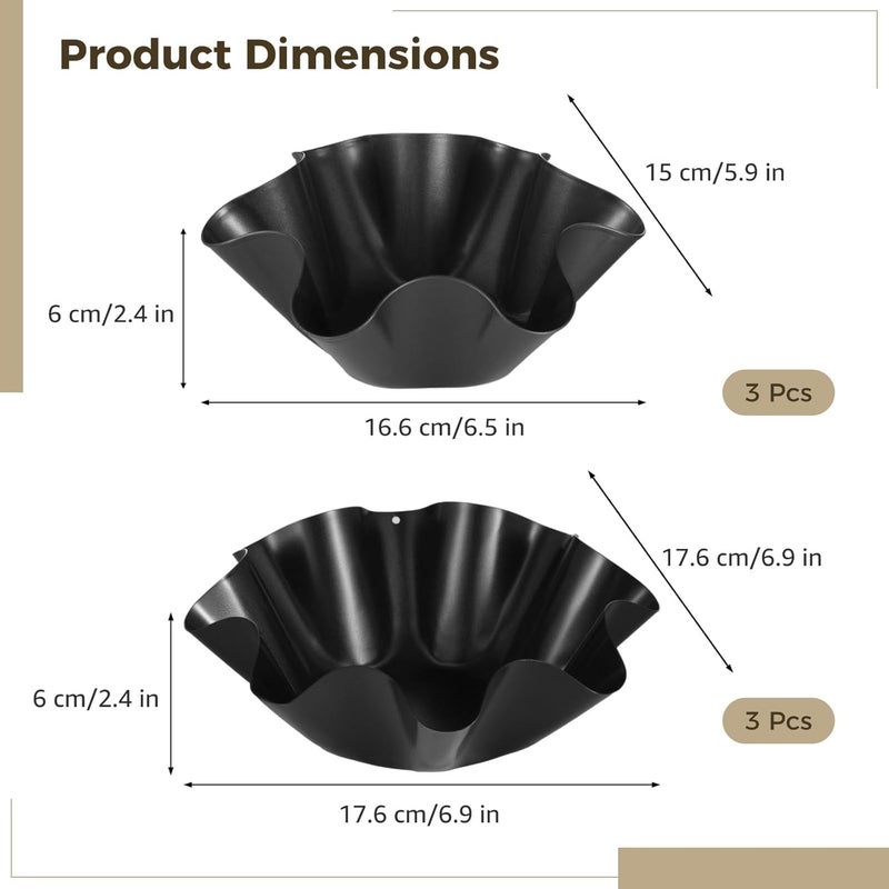 Nonstick Taco Bowl Shell Maker Set Of 6, Includes 3 Octagonal And 3 Hexagonal Molds, Aluminum Alloy, Stackable For Easy Storage - Image 4
