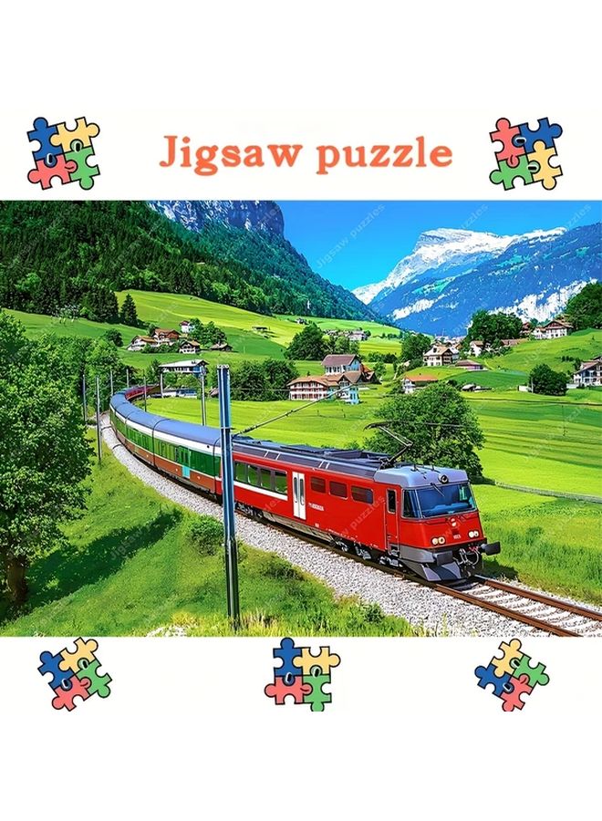 YF3155 Alpine Train Journey Jigsaw Puzzle 1314 Pieces 27 55x19 69 Inch Wall Art - Image 3