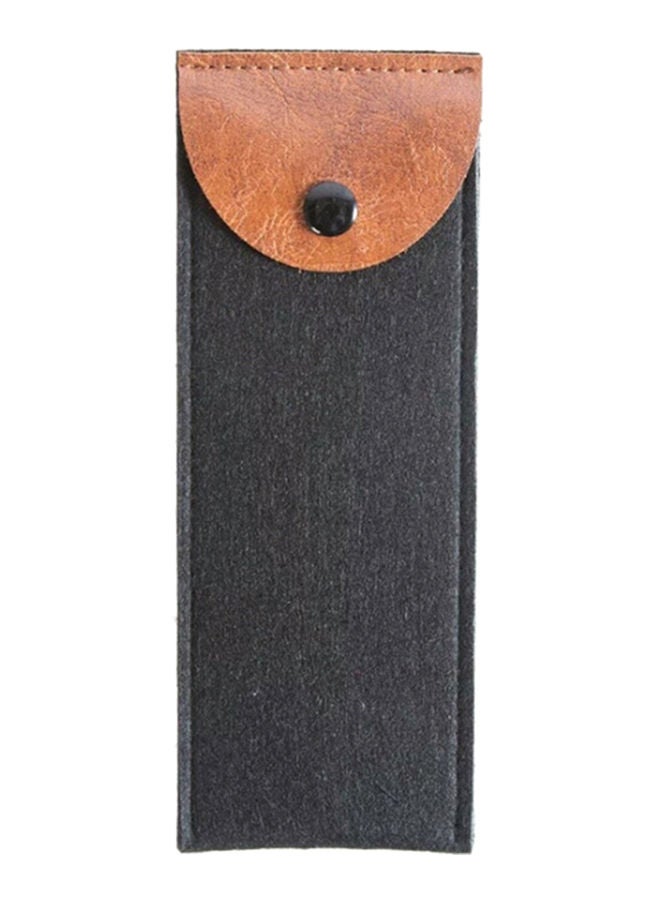 NIBEMINENT Large Capacity Felt Bag Pencil Case Black