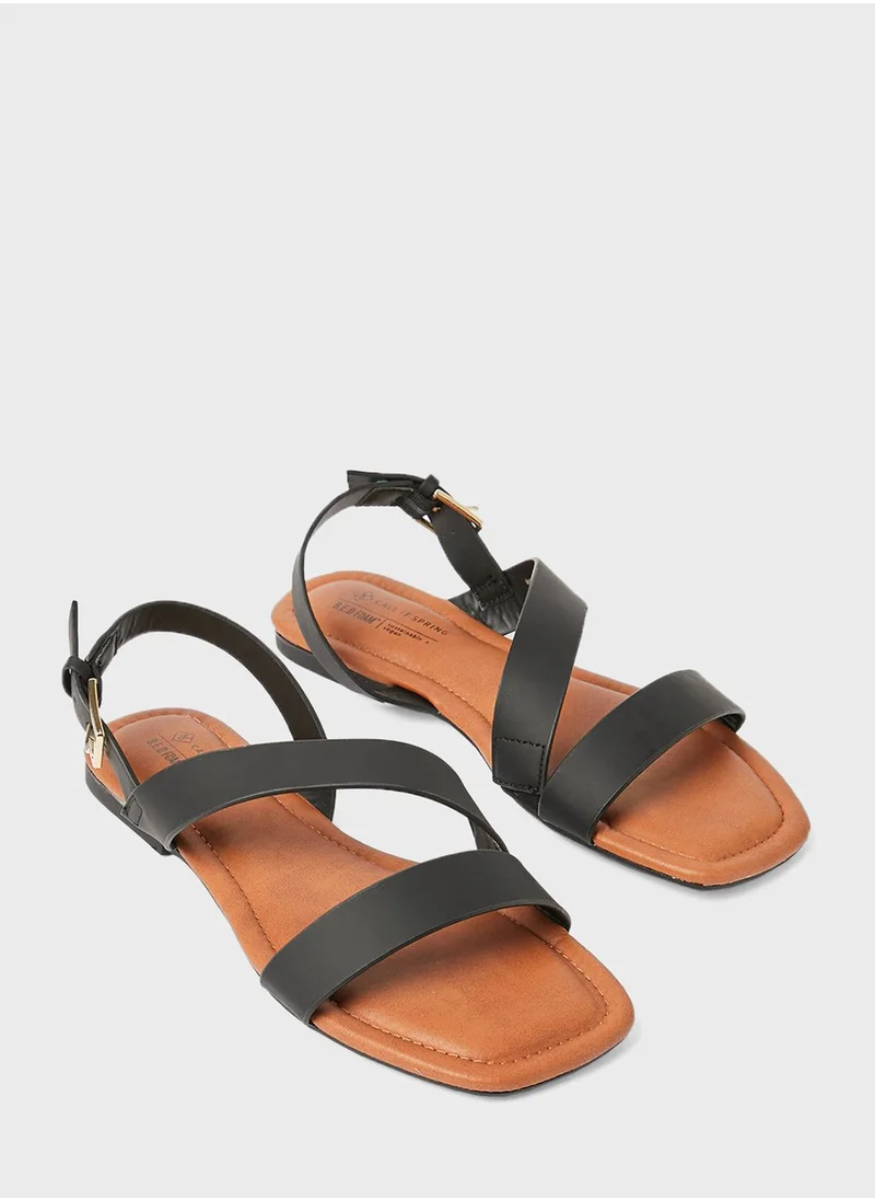 CALL IT SPRING Iggy Buckle Flat Sandals