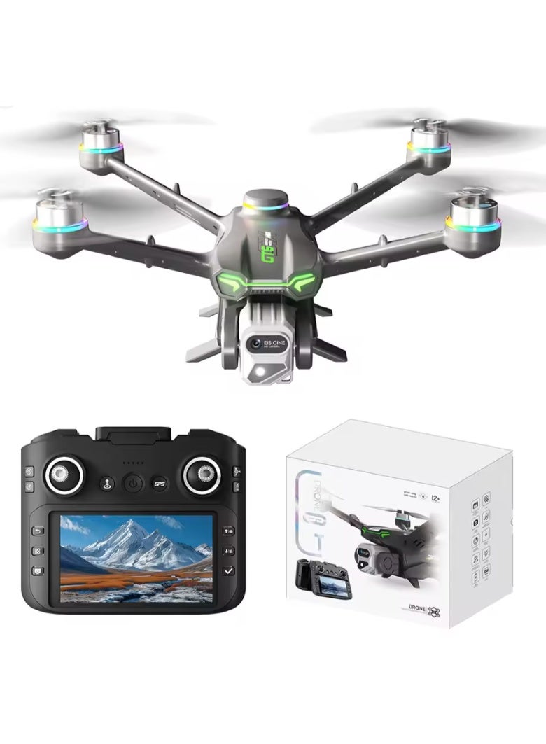 ريبنيو طائرة بدون طيار ذكية قابلة للطي 6-T مزودة بكاميرا EIS بدقة 4K، ومحرك بدون فرش، ونظام تحديد المواقع العالمي (GPS)، وجهاز تحكم عن بعد بشاشة - خفيفة الوزن أقل من 250 جرامًا - Image 1