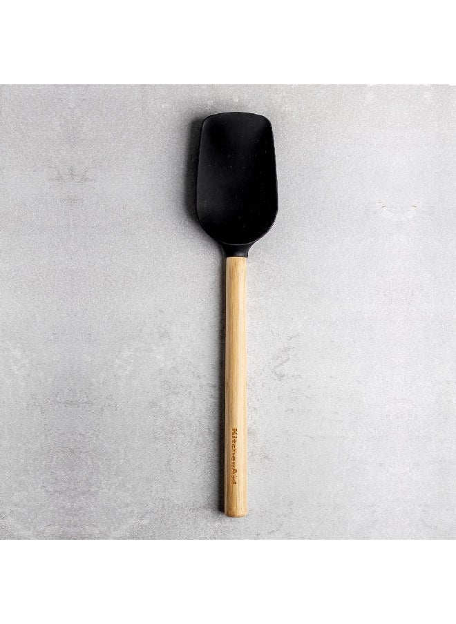 KitchenAid - Dishwasher Safe Eco-Friendly Bamboo Spoon Spatula Beige and Black 2.1 x 6.2 x 30.1 cm KQG630OHOBE - Image 1