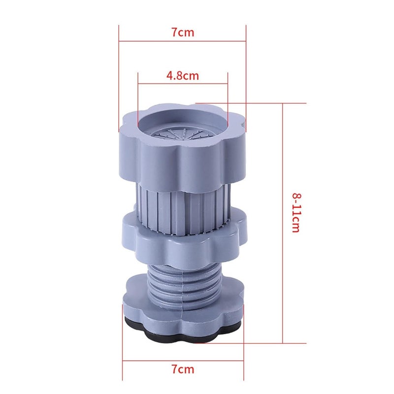 EDBIRET Acrylonitrile Butadiene Styrene Abs Washing Machine Vibration Feet Pad 4 Pc Adjustable Highly NonSlip Anti Shock Absorber Noise Cancelling Furniture Lifting Base 4 Pieces - Image 4