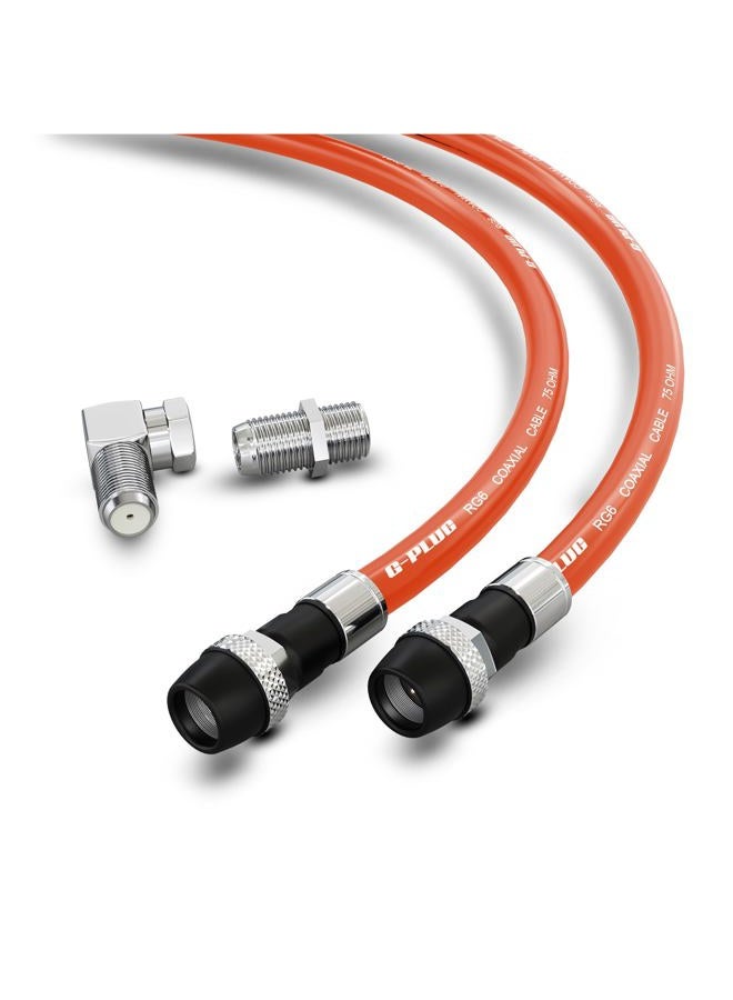 G-PLUG RG6 Coaxial Cable 50FT – Quad Shielded, Waterproof, 75 Ohm with F-Type Connectors, High-Speed for HDTV, Satellite, Internet, Indoor/Outdoor Use - Image 1