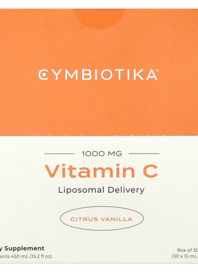 Cymbiotika - Vitamin C Liposomal Delivery Citrus Vanilla 1000 mg 30 Pouches 15 ml Each - Image 1