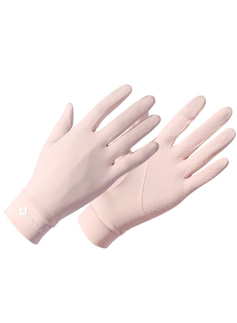 Loquat 1-Pair UV Protection Summer Sunscreen Gloves Pink 