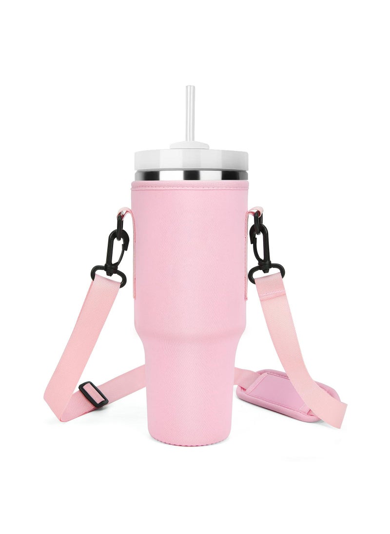 40oz Ice Cup Set Stanley Diving Material Water Bottle Handbag Stanley Handle Car Heat Preservation Letter Cup Set Pink (no zipper bag) 