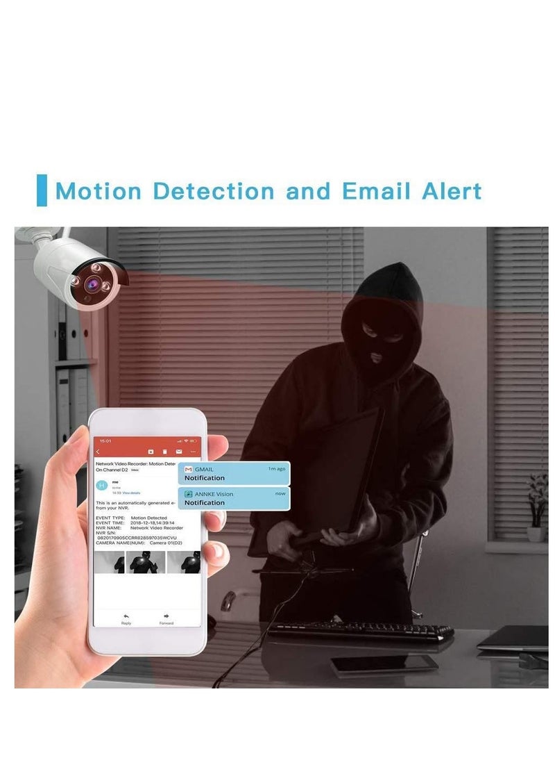 طقم تسجيل فيديو لاسلكي 4 قنوات – كاميرات مراقبة IP خارجية 2 ميجابكسل عالية الدقة - Image 5