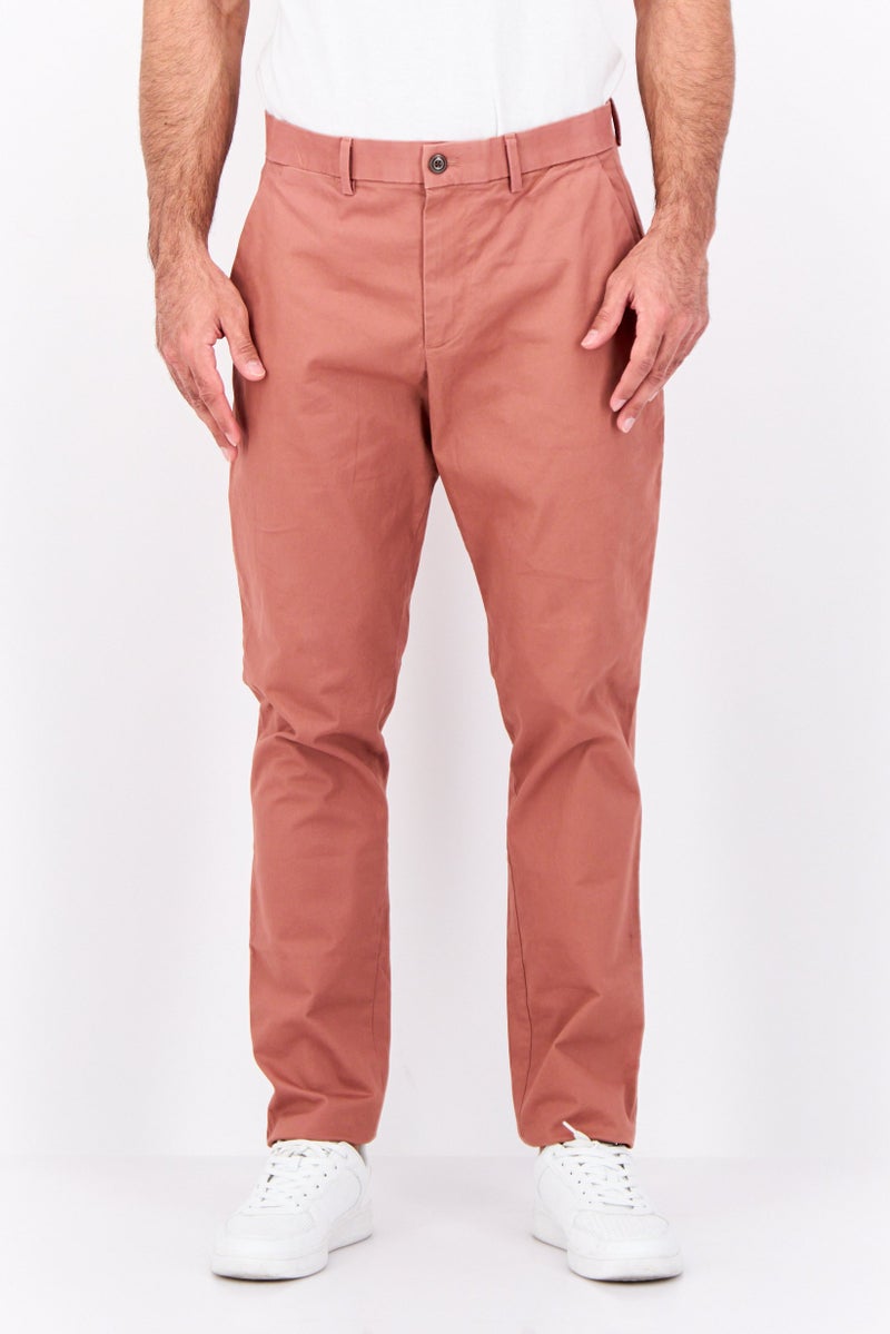 GAP Men Slim Fit Solid Chino Pants, Light Brown  - Image 1