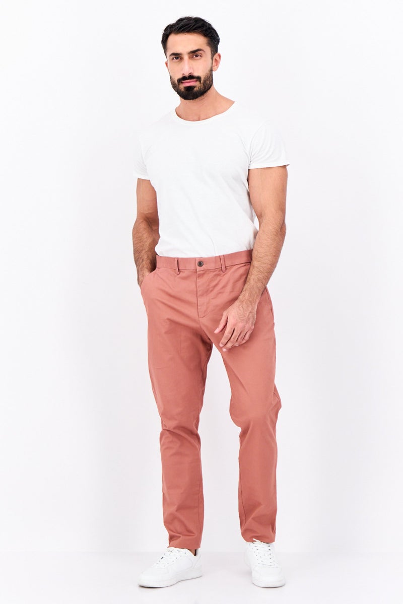 GAP Men Slim Fit Solid Chino Pants, Light Brown  - Image 4