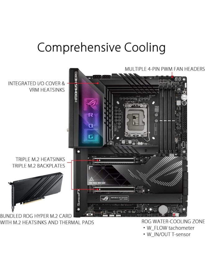 ASUS ROG Maximus Z790 Hero WiFi6E LGA 1700(Intel 14th,13th&12th Gen) ATX gaming motherboard(PCIe 5.0,DDR5,20+1power stages,2.5Gb LAN, Bluetooth V5.2,2x Thunderbolt 4 ports,5xM.2, Thunderbolt 4/USB4 ) - Image 2