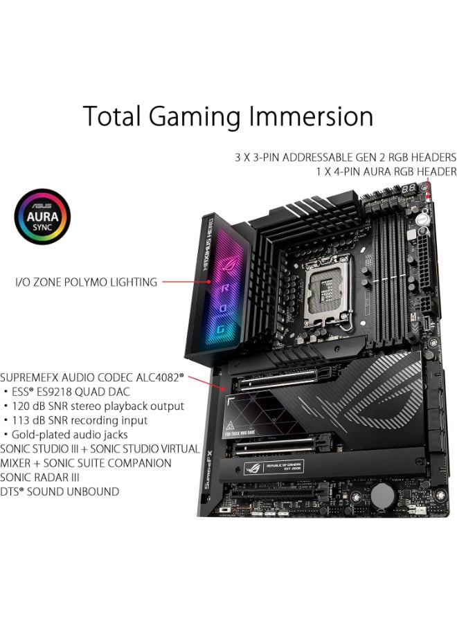 ASUS ROG Maximus Z790 Hero WiFi6E LGA 1700(Intel 14th,13th&12th Gen) ATX gaming motherboard(PCIe 5.0,DDR5,20+1power stages,2.5Gb LAN, Bluetooth V5.2,2x Thunderbolt 4 ports,5xM.2, Thunderbolt 4/USB4 ) - Image 3