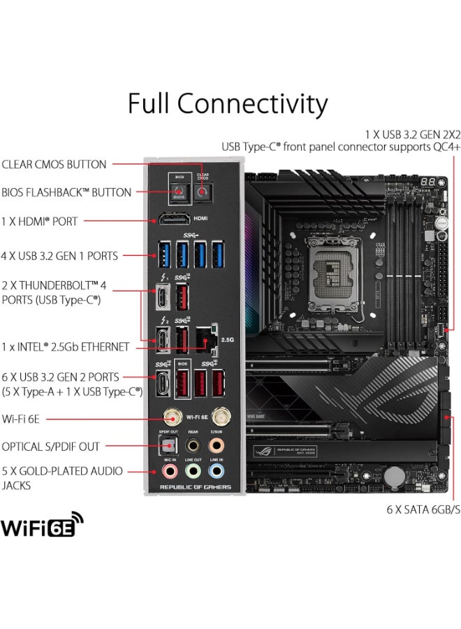 ASUS ROG Maximus Z790 Hero WiFi6E LGA 1700(Intel 14th,13th&12th Gen) ATX gaming motherboard(PCIe 5.0,DDR5,20+1power stages,2.5Gb LAN, Bluetooth V5.2,2x Thunderbolt 4 ports,5xM.2, Thunderbolt 4/USB4 ) - Image 4