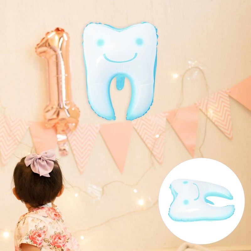 4Pcs Large Tooth Shaped Balloons Baby Shower Festival Teeth Balloons Party Scene Layout Props - Image 1