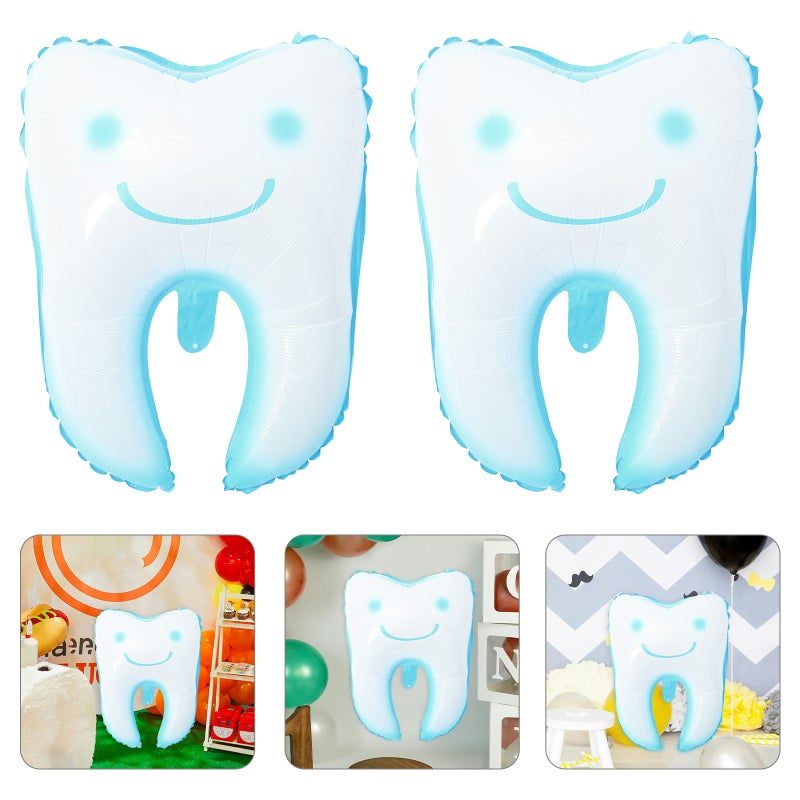4Pcs Large Tooth Shaped Balloons Baby Shower Festival Teeth Balloons Party Scene Layout Props - Image 3