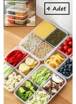 12-Piece Storage Set 8 Pieces of 400 ml, 4 Pieces of 1 Lt 4-Compartment Meal Storage Container - pzsku/Z4B59F29F00F66DE351EAZ/45/_/1730874691/edbc3833-695a-4b91-b418-f3a621404261