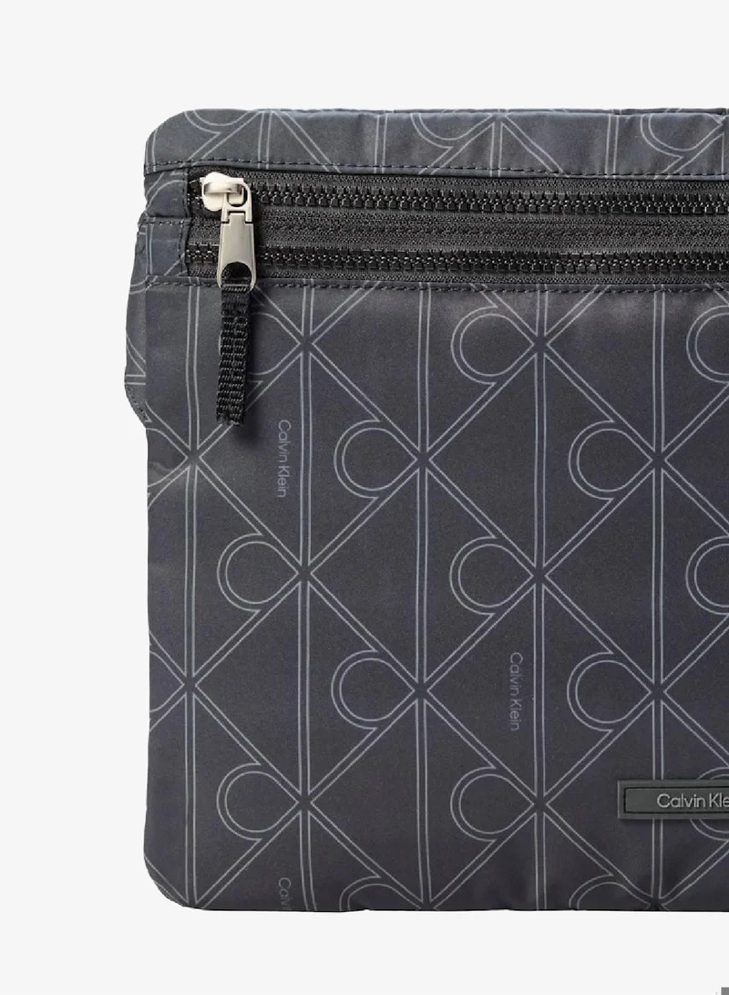 Calvin Klein Pirate Black Printed Emblem Sling Shoulder Bag for Men | Best Price UAE
