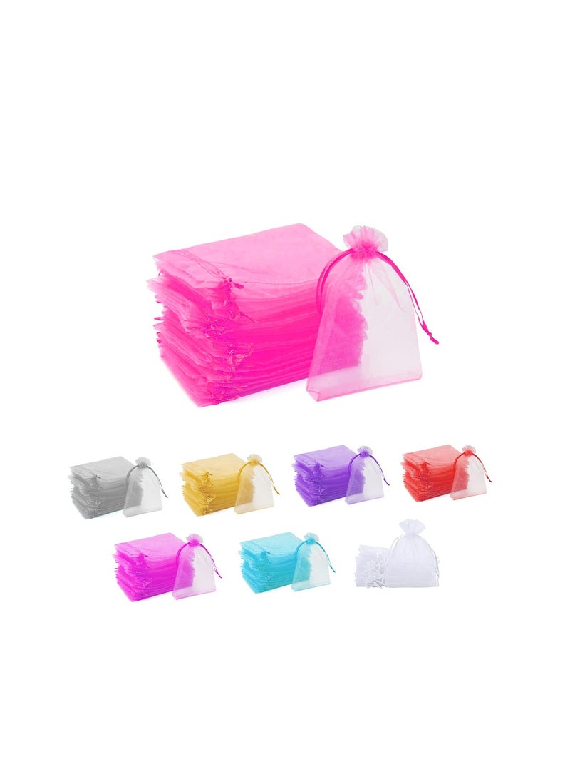 PRINTSHOP4ME - 100 Pcs Organza Drawstring Bags - Ideal for Wedding Favors, Parties - Pouches for Candy, Jewelry - Perfect for Ramadan, Eid, Bridal Showers and Wedding Party - Image 1